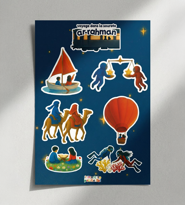Planche de stickers | Illustrations du livre Voyage dans la Sourate Ar-Rahman