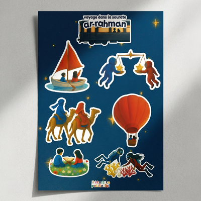 Planche de stickers | Illustrations du livre Voyage dans la Sourate Ar-Rahman